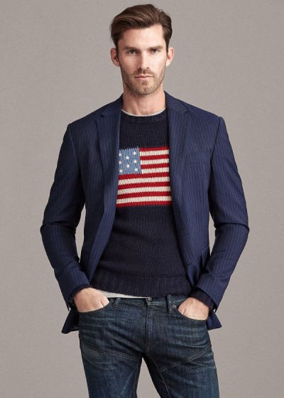 Sueter Ralph Lauren Hombre Azul Marino - Flag Cashmere Crewneck - BXMCH4215